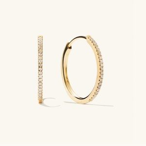 Mejuri Pave Diamond Medium Hoops
